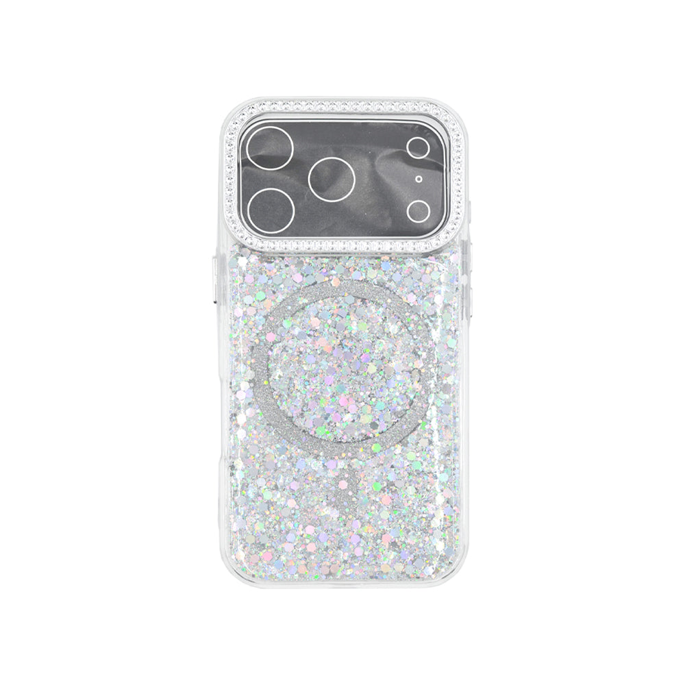 iPhone 17 Funda Magnética con Purpurina y Brillantes Magsafe