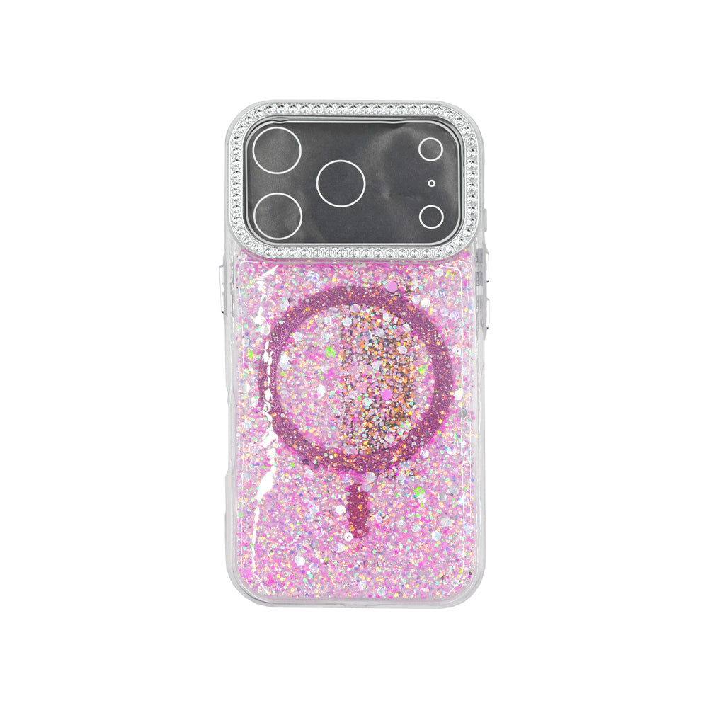iPhone 17 Pro Max / 18 Pro Max Funda Magnética con Purpurina y Brillantes Magsafe