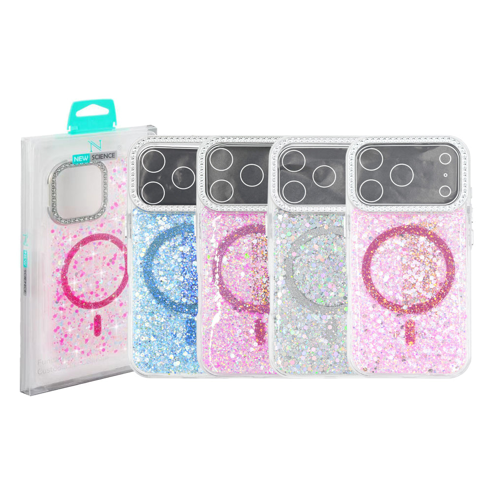 iPhone 17 Funda Magnética con Purpurina y Brillantes Magsafe