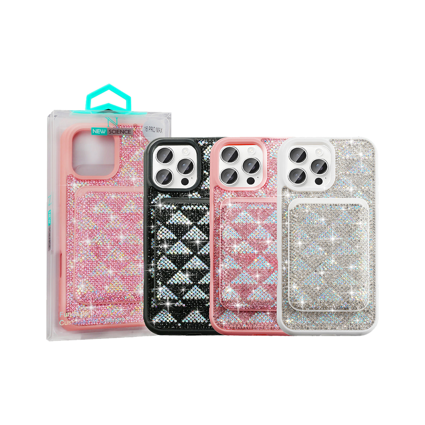 Funda Magnética Brillante iPhone 16 con Tarjetero