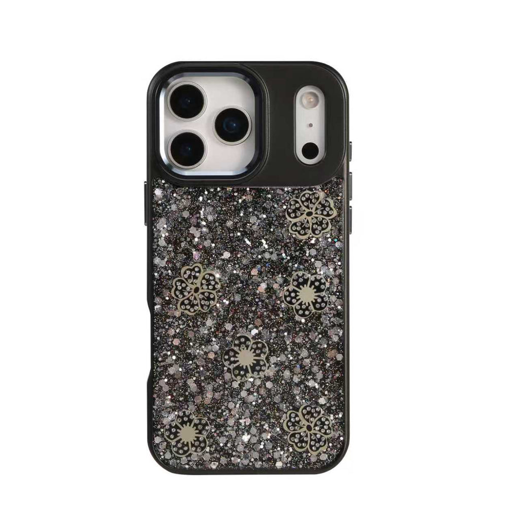 Redmi A5 173mm Funda Brillante con Flores en Purpurina