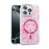 iPhone 16 Pro Funda Magnética con Purpurina y Brillantes Magsafe