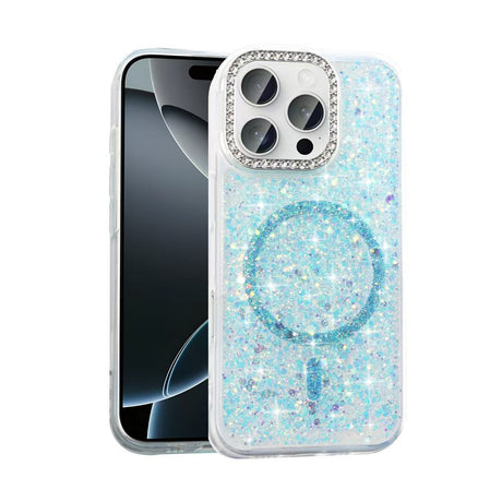 iPhone 16 Funda Magnética con Purpurina y Brillantes Magsafe