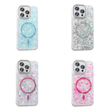 iPhone 16 Pro Funda Magnética con Purpurina y Brillantes Magsafe