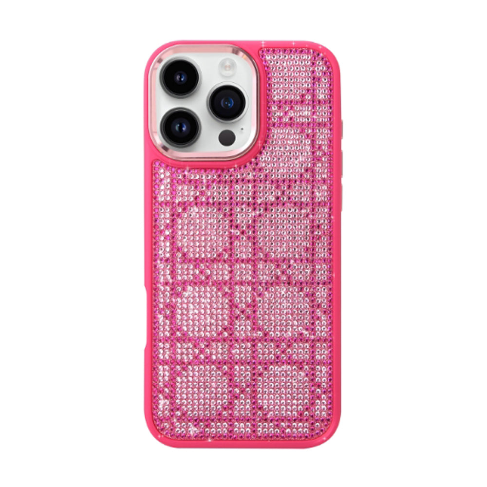 Funda Brillante Redmi A3 con Diamantes en Patrón Cuadrado