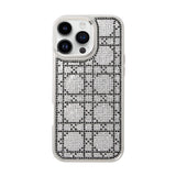 Funda Brillante Redmi A3 con Diamantes en Patrón Cuadrado