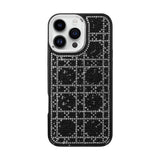 Funda Brillante Redmi A3 con Diamantes en Patrón Cuadrado