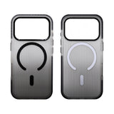 iPhone 15 Pro Max Carcasa  Magsafe Transparente con Degradado y Textura Lineal