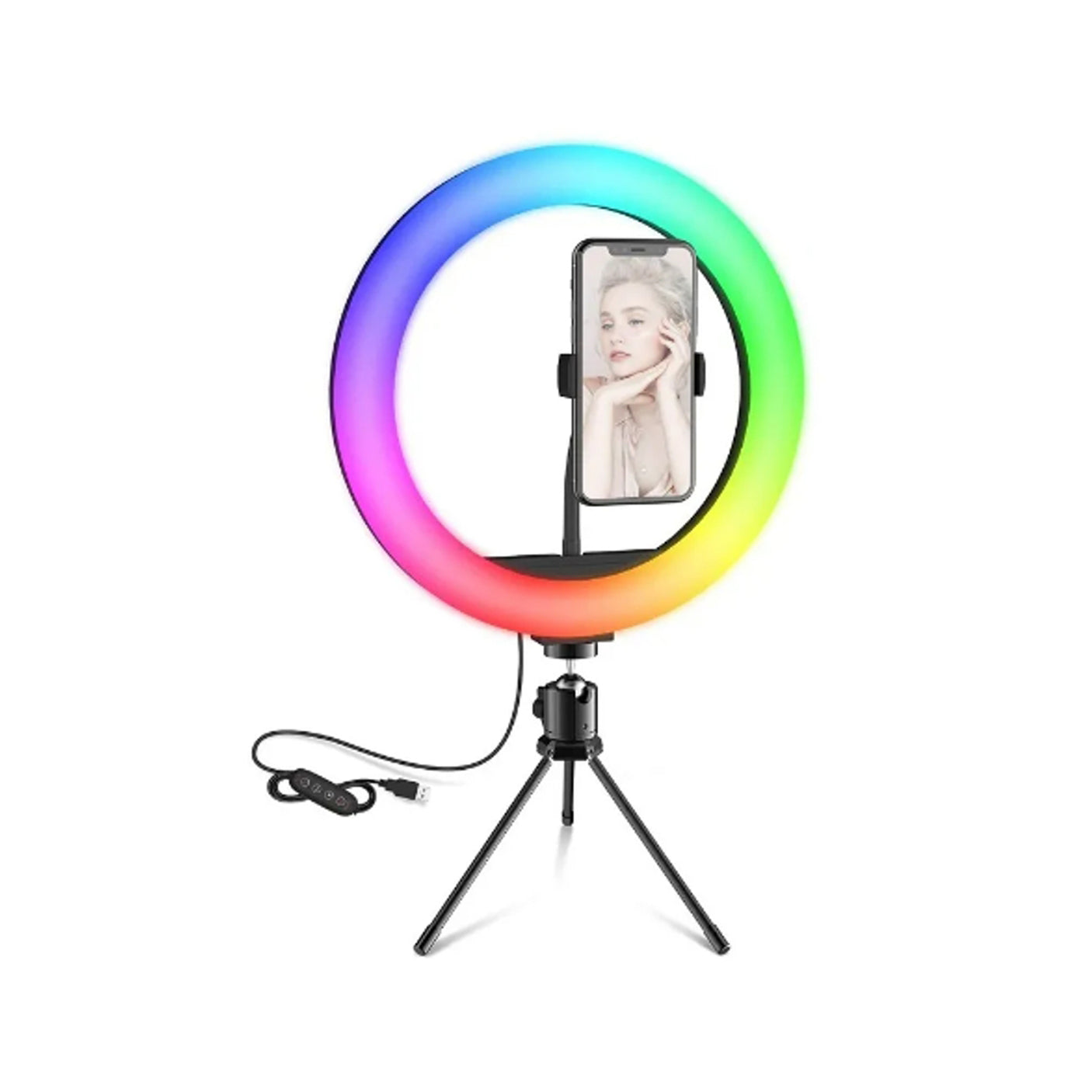 Aro de Luz RGB 26 cm Negro