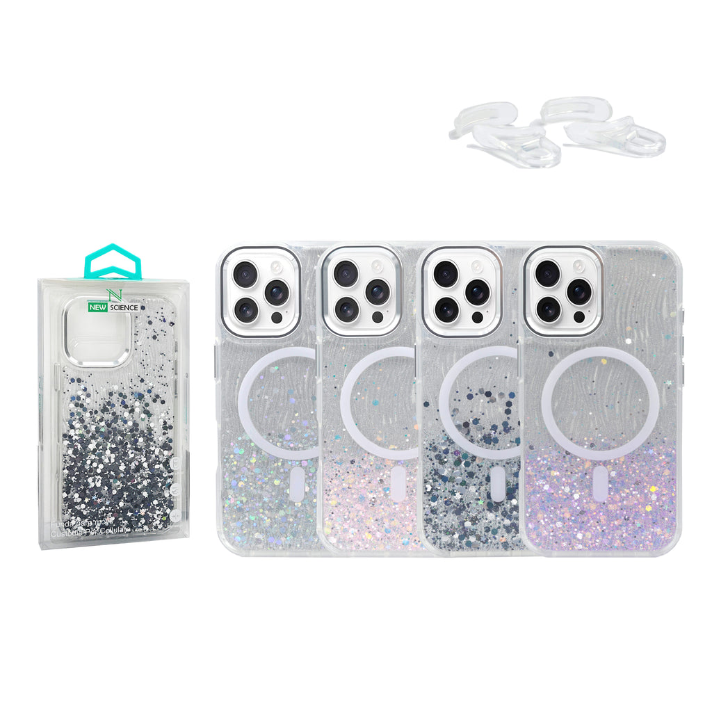 iPhone 16 Funda con purpurina degradada Magsafe (Mix 4 uds)