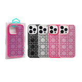 Funda Brillante Redmi A3 con Diamantes en Patrón Cuadrado
