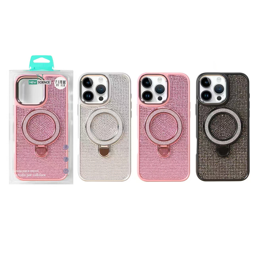 Redmi A5 (173mm) Carcasa Brillante de Diamantes con Anillo Soporte
