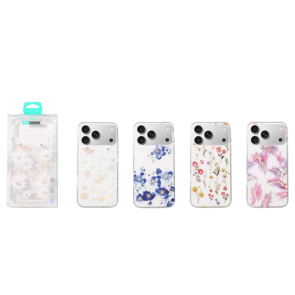 iPhone 17 Funda Transparente Floral Acuarela