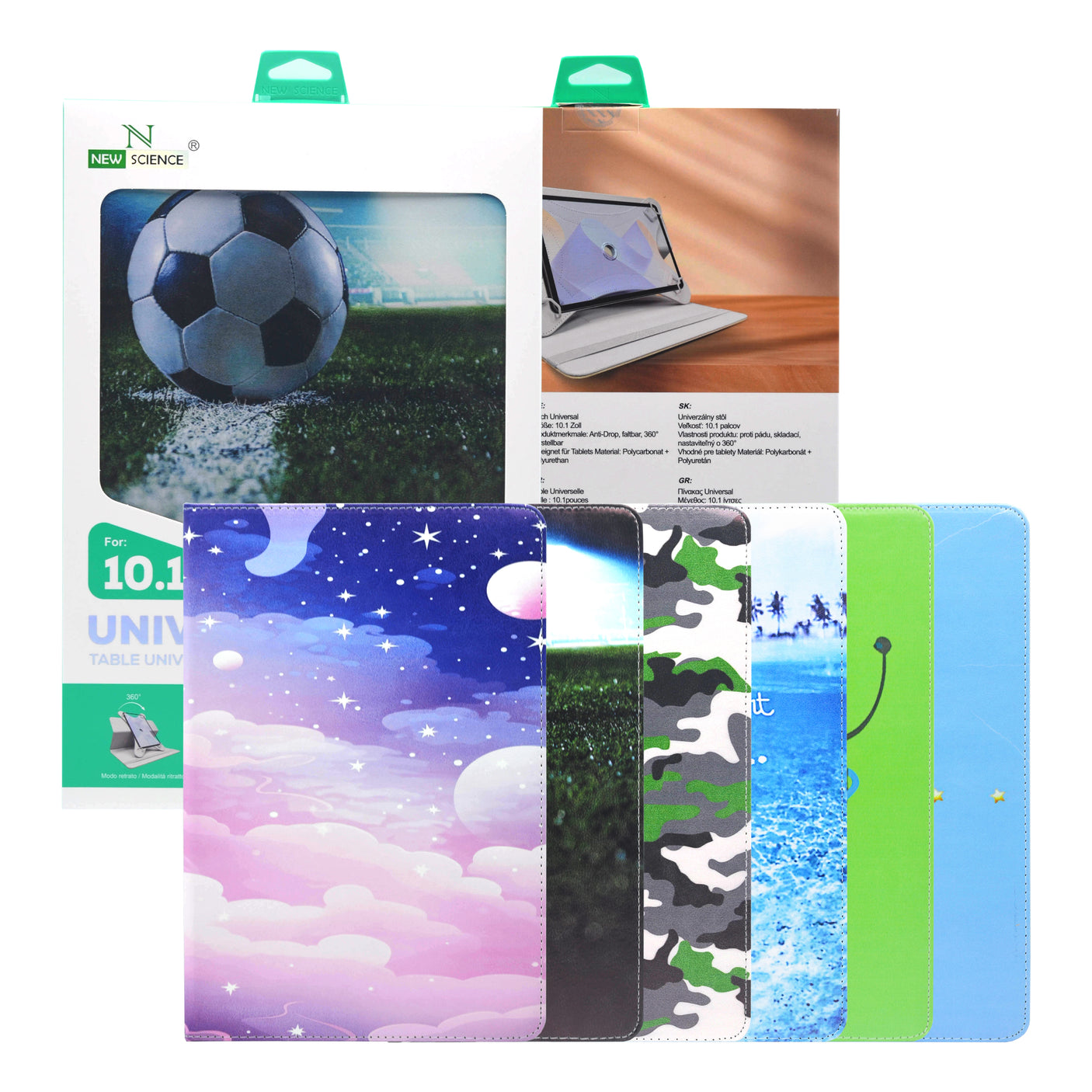 Funda Tablet Giratoria Universal 10.1" Diseño