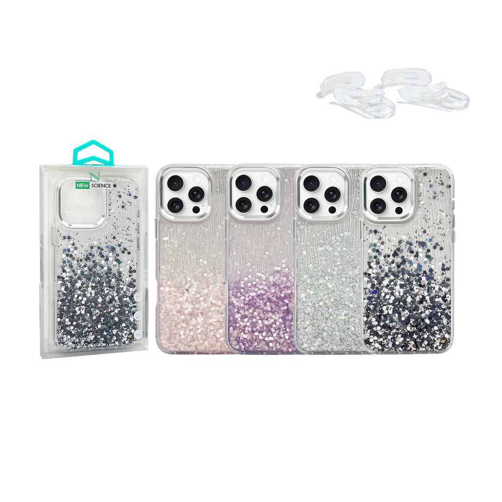 Samsung A06 Funda con purpurina degradada (Mix 4 uds)